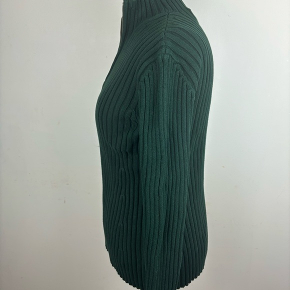 Lauren by RL ribbed sweater knit in Hunter green w/zipper - Picture 15 of 16